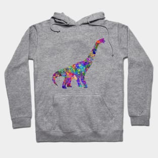 Brachiosaurus dinosaur watercolor Hoodie